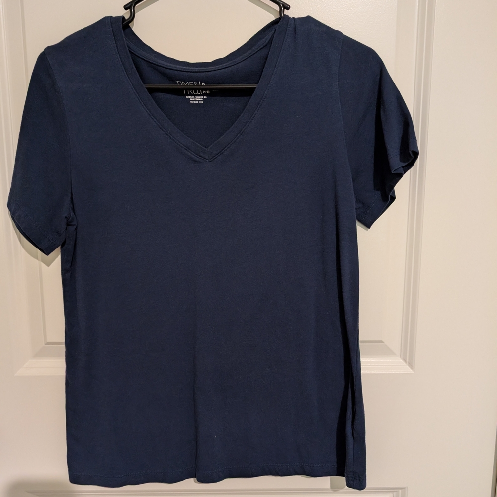 Talbots Fitted Navy Blue Short Sleeve T-Shirt